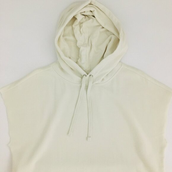 NEW! GAP Cut-Off Sleeve Pullover Hoodie Tunic Color Stone - M - Picture 7 of 12